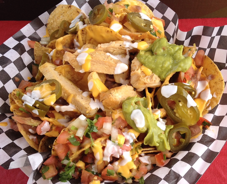 Chicken Fajita Nachos Queso Good Quesadilla Truck